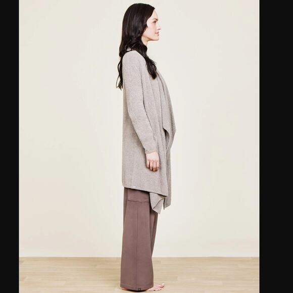 Barefoot Dreams CozyChic Lite Island Wrap Cardigan Small Open Soft Sweater Beige - Picture 7 of 16